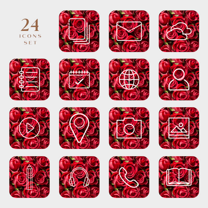 Website Icons rote Rosen