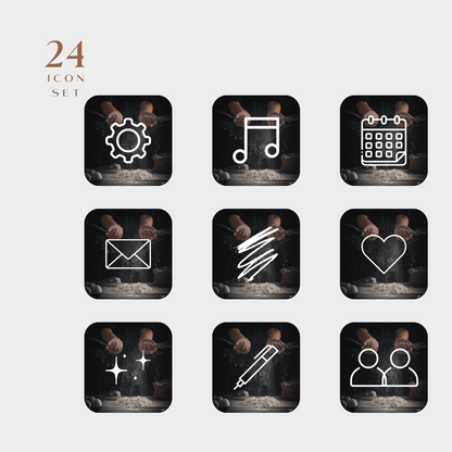 Website Icon Set Bäcker Mehl