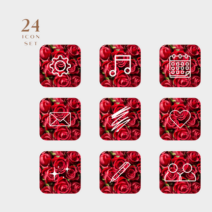 Website Icons rote Rosen